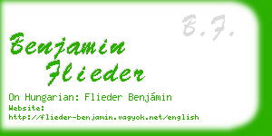 benjamin flieder business card